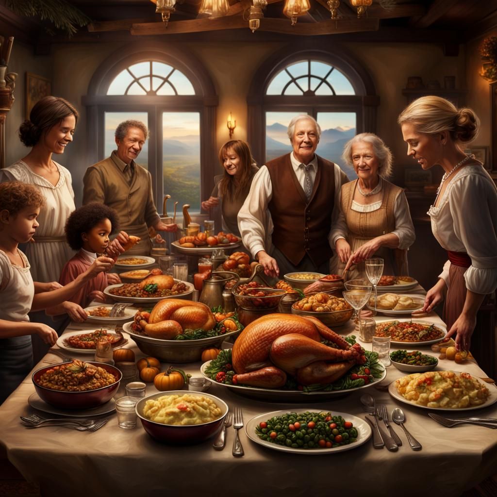 Festive Thanksgiving Feast with Family