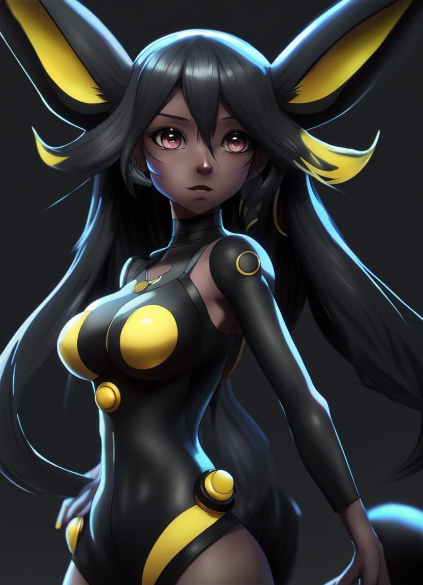 Ultra-Realistic Anime Umbreon Woman in 4K