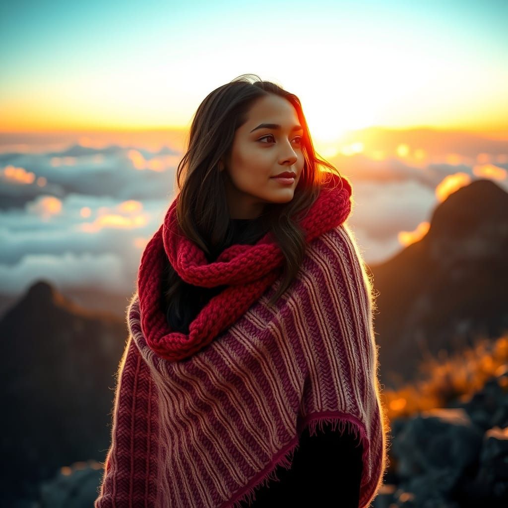 Woman Finds Serenity on Table Mountain at Dawn