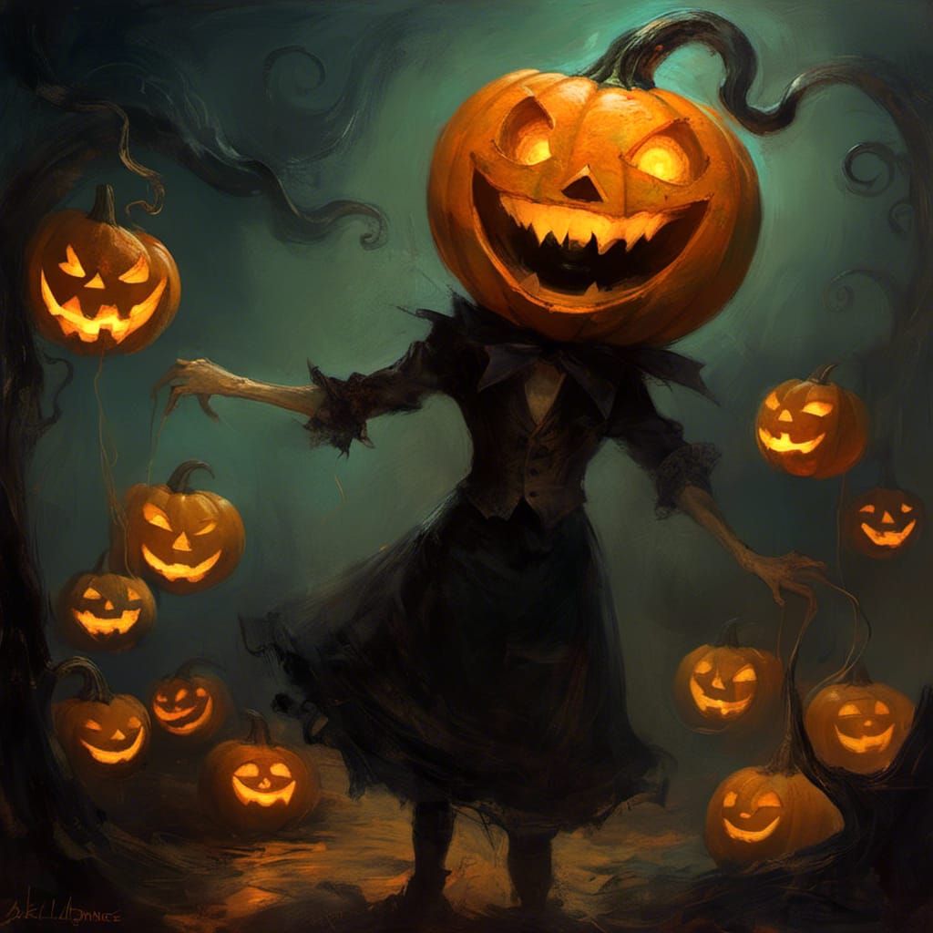 Surreal Laughing Jack-o-Lantern