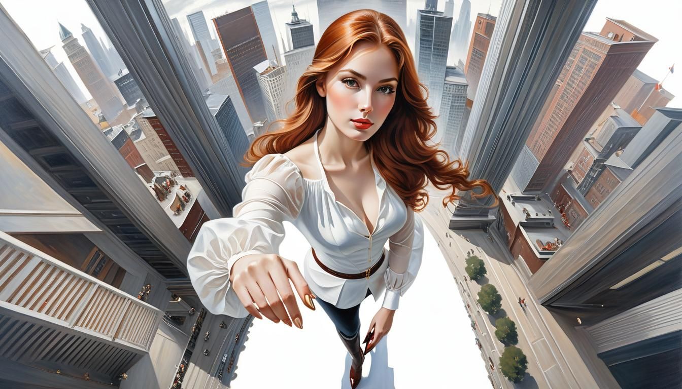 Graceful Woman Portrait in Expressive Oil Painting