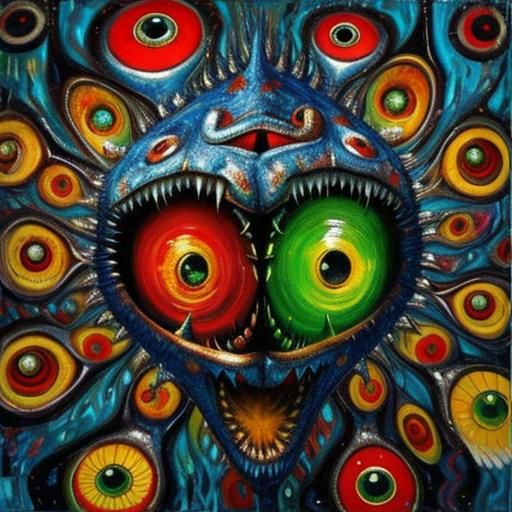 Angler Fish Oil Painting in Pop Surrealism Style