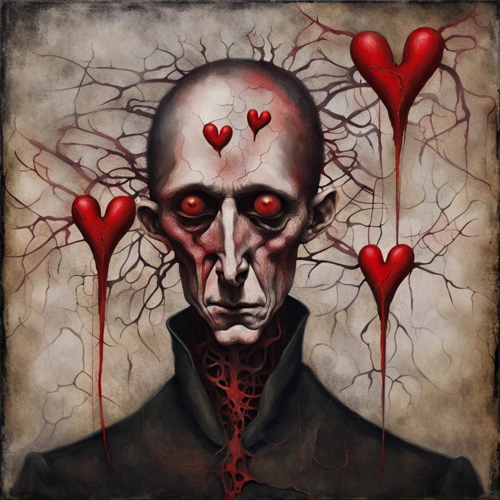 Distorted Sickly Man in Dark Surrealist Gothic Art