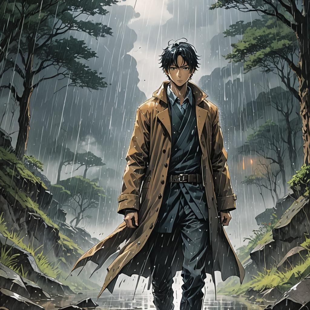 Manga Demi-God in Misty Valley Rain