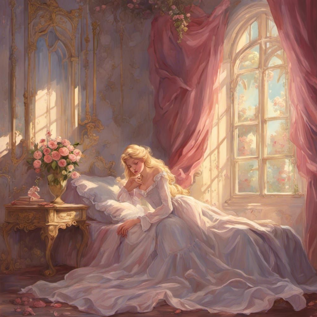 Sleeping Beauty in Rococo Tower Room