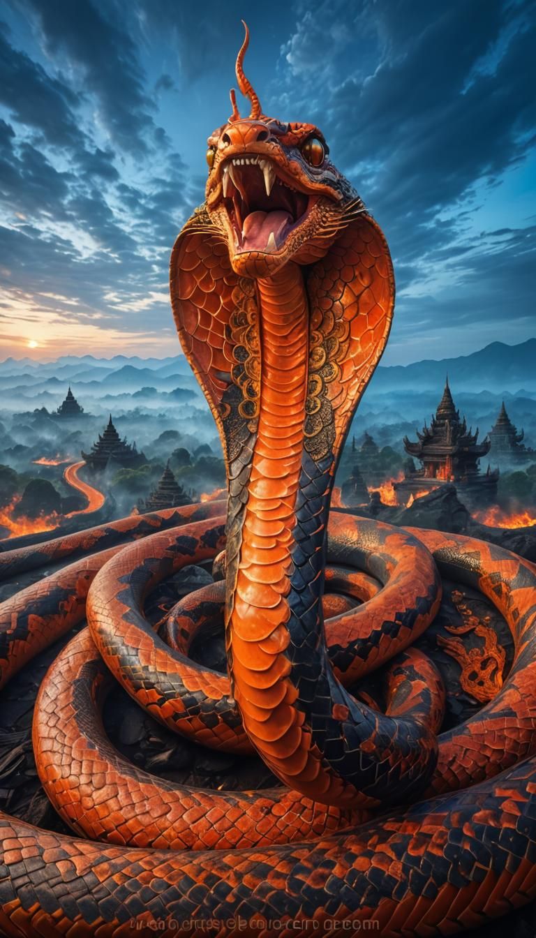 Surreal Snake Landscape in Detailed Matte Painting