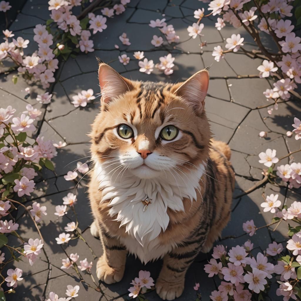 Anime Cat 3D Art Inspired by WLOP