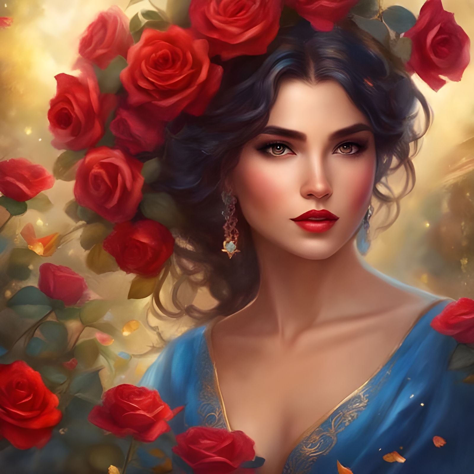 Breathtaking Mexican Girl in Colorful Garden