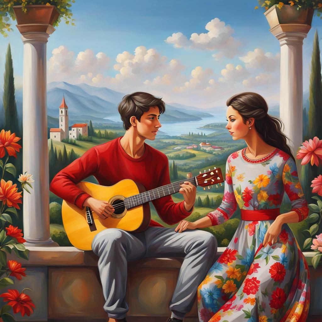 Garden Serenade: A Romantic Guitar Duet