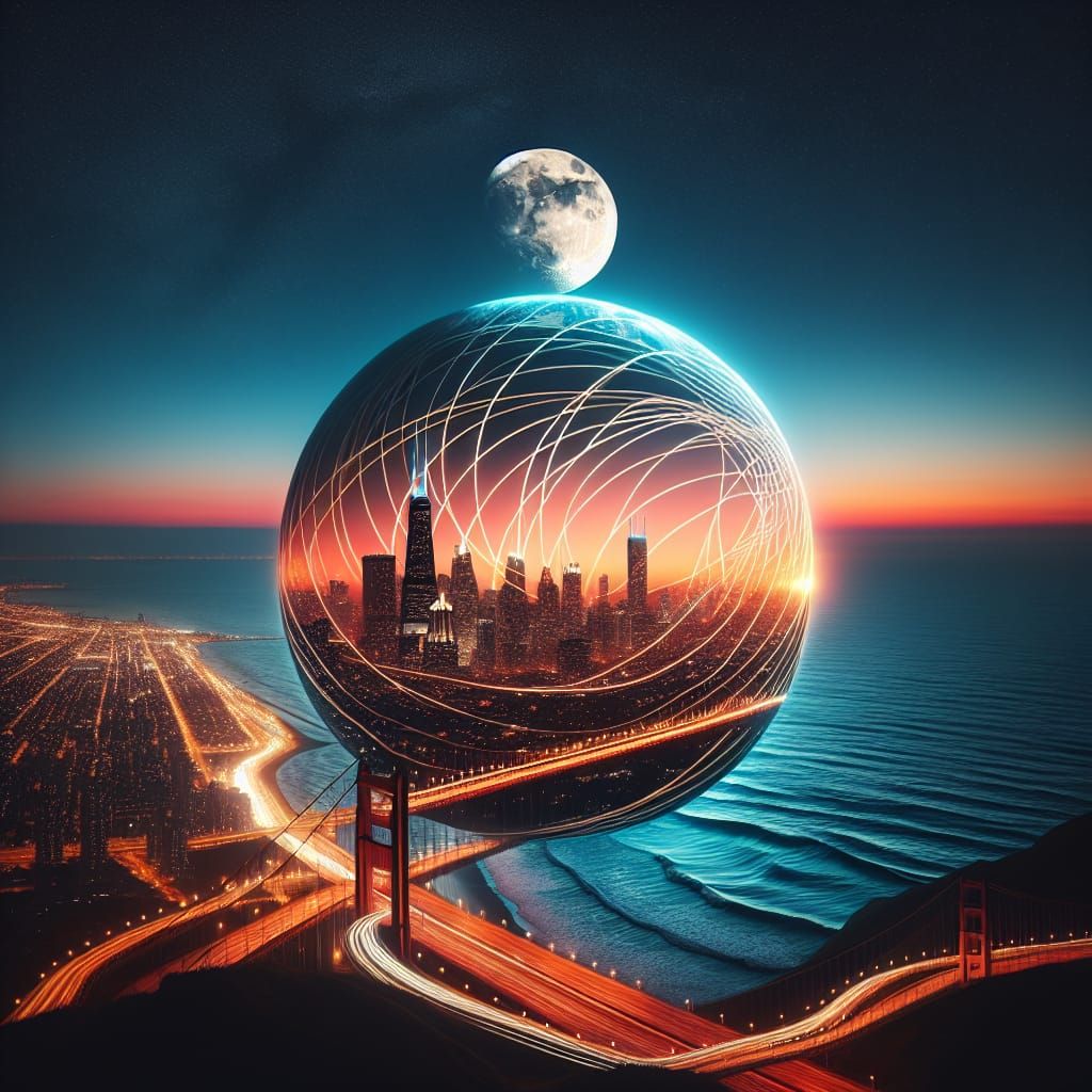 Abstract Globe Loops of Sunrise and Moonset