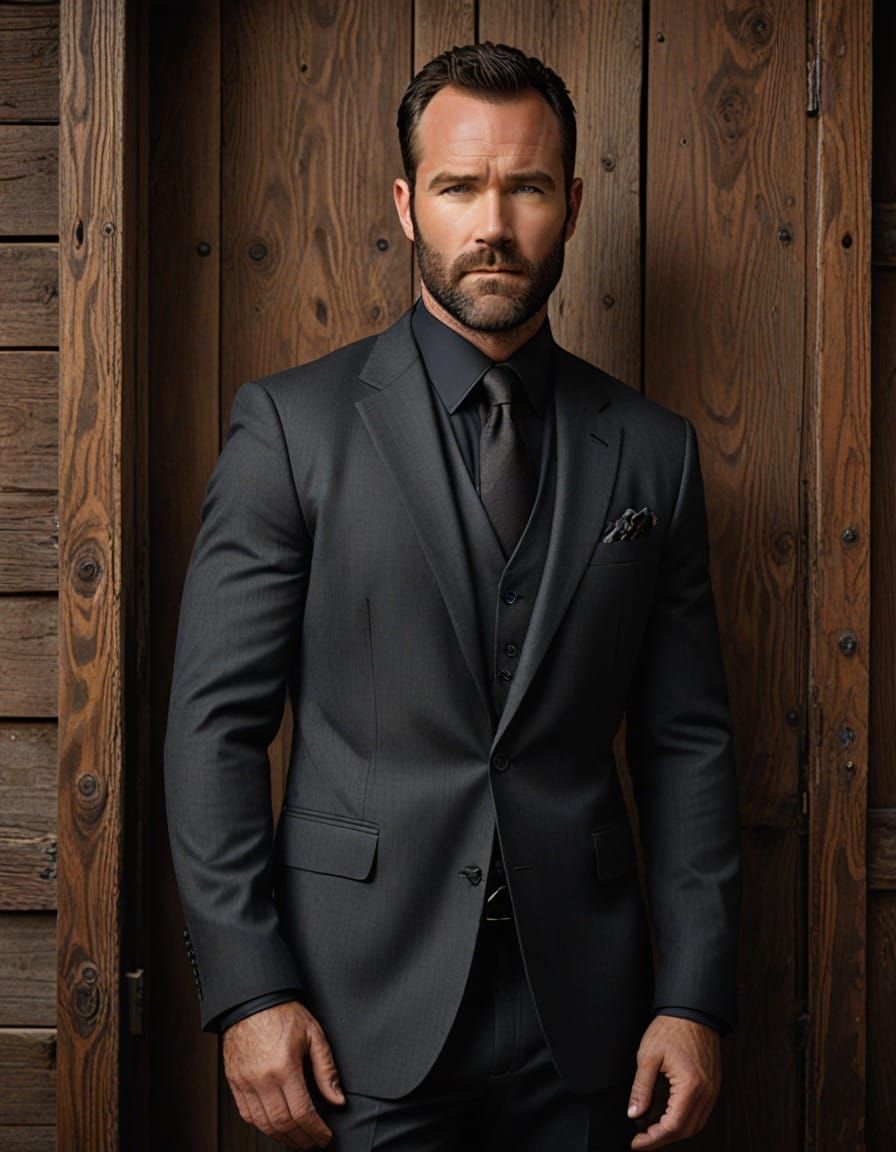 Confident Executive in Dark Business Attire