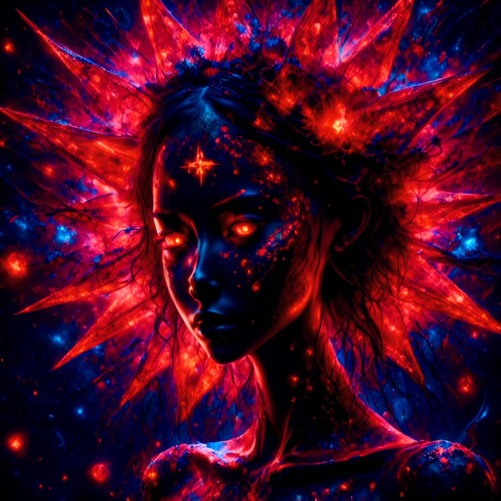 Red Giant Star Embodied as Digital Art
