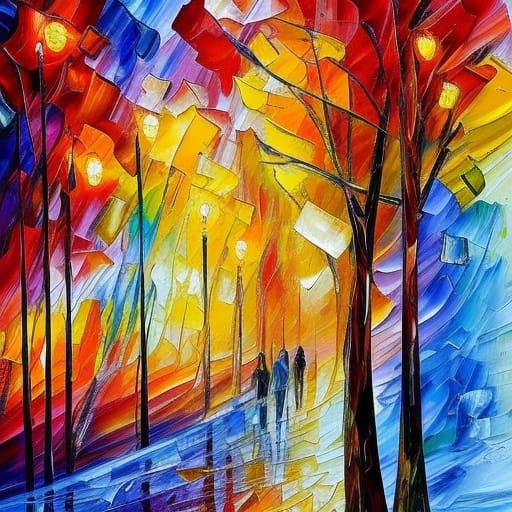 Rewind Evolution: Neo-Impressionist Oil Painting