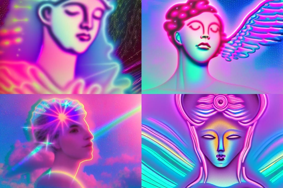 Blue pink white angel
