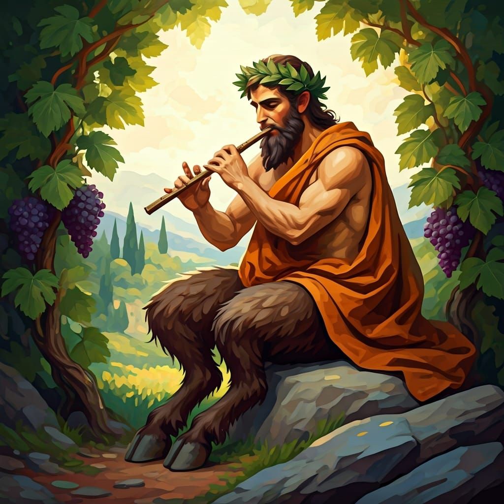 The Tityroi are flute playing satyrs from Greek Mythology and companions of the God Dionysus.
