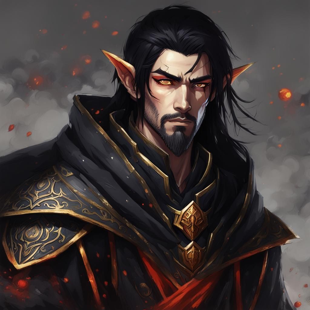 High Elf Sorcerer with Piercing Eyes