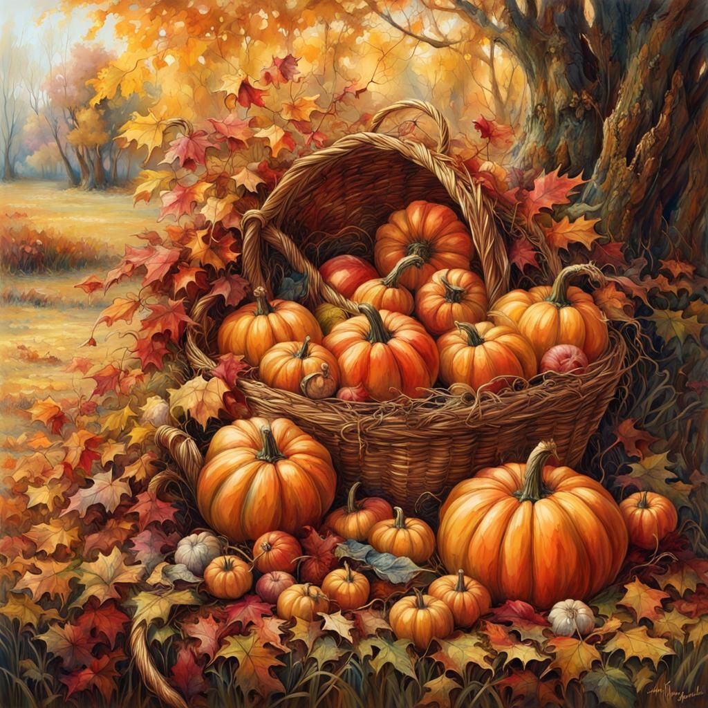Sunny Autumn Day: Hyperrealistic Fall Harvest