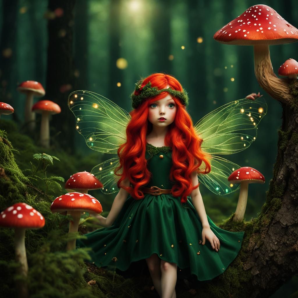 Mushroom Fairy in Enchanted Forest