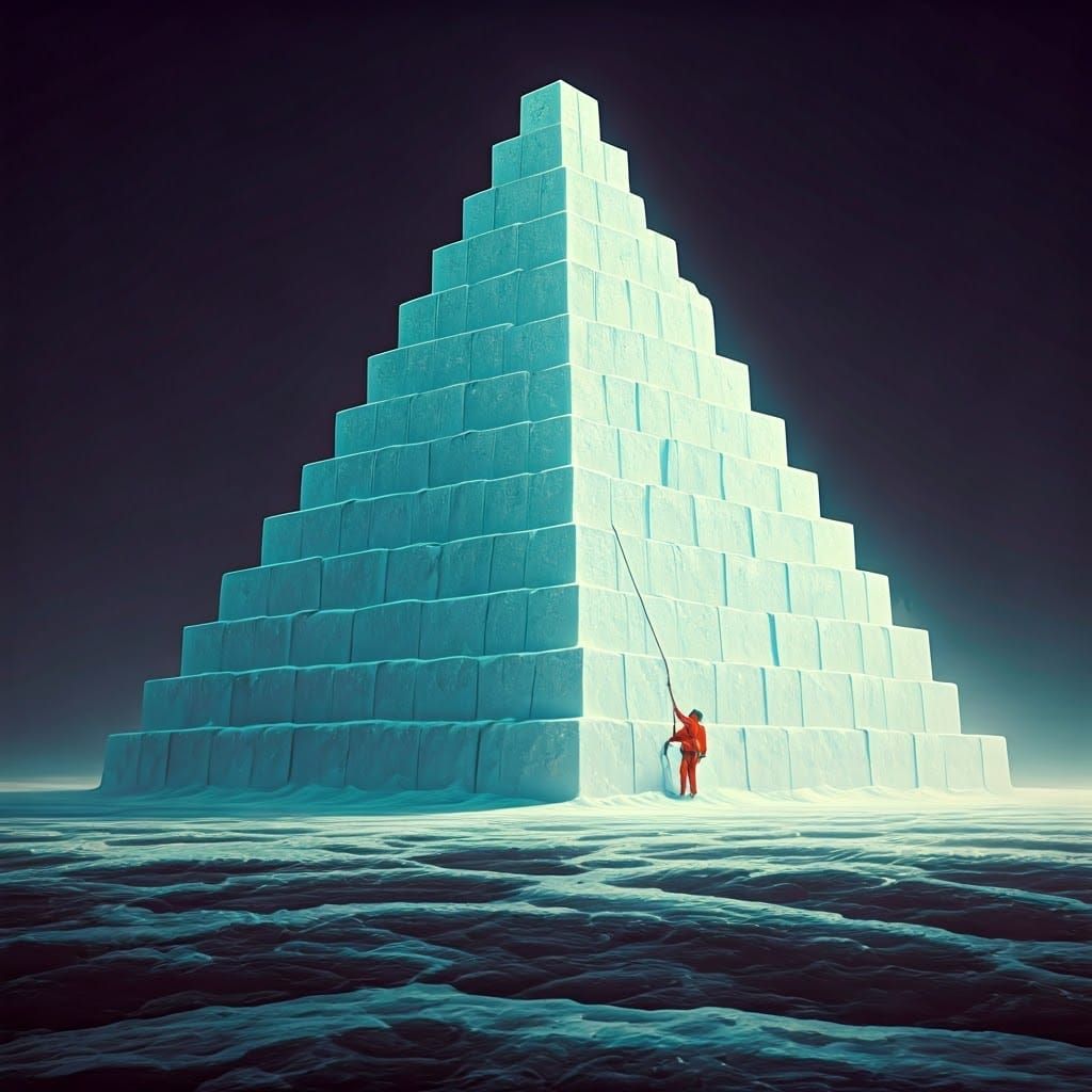 Glistening Sugar Cube Mountain in Sci-Fi Style
