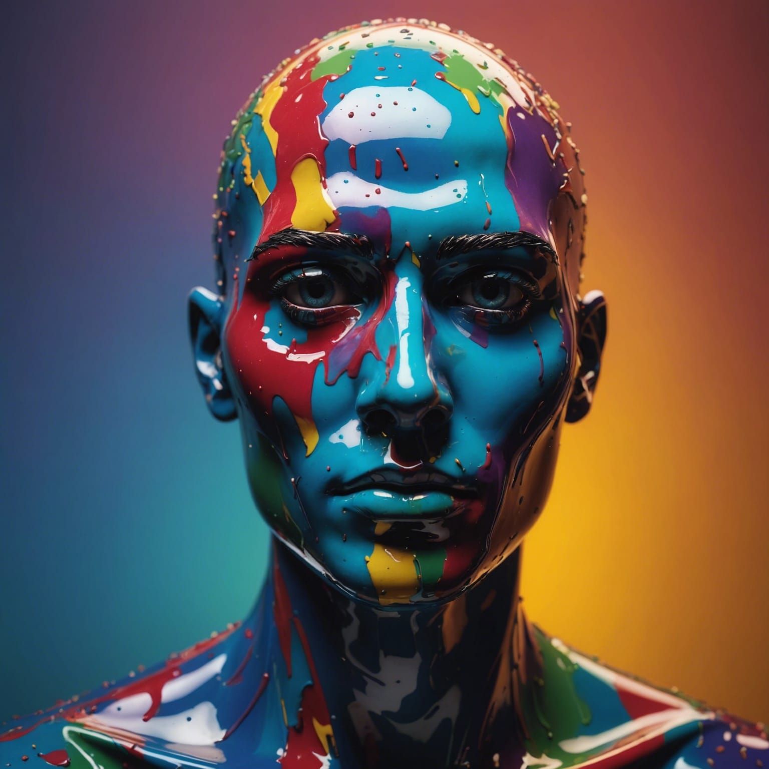 Hyperrealistic Mannequin Head with Blank Eyes