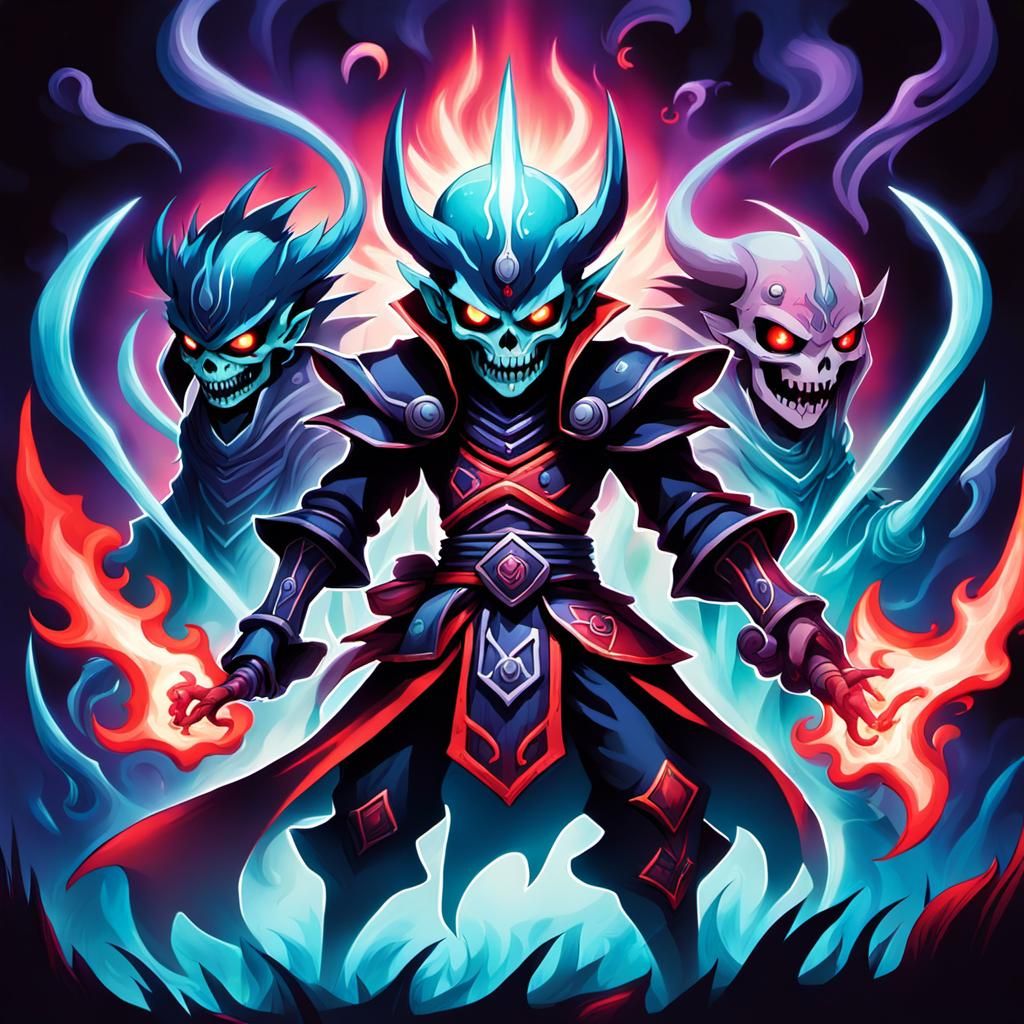 Fiends Trading Places in Anime Style