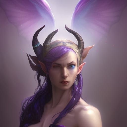 Fantasy Sorceress with Butterfly Wings, Digital Art