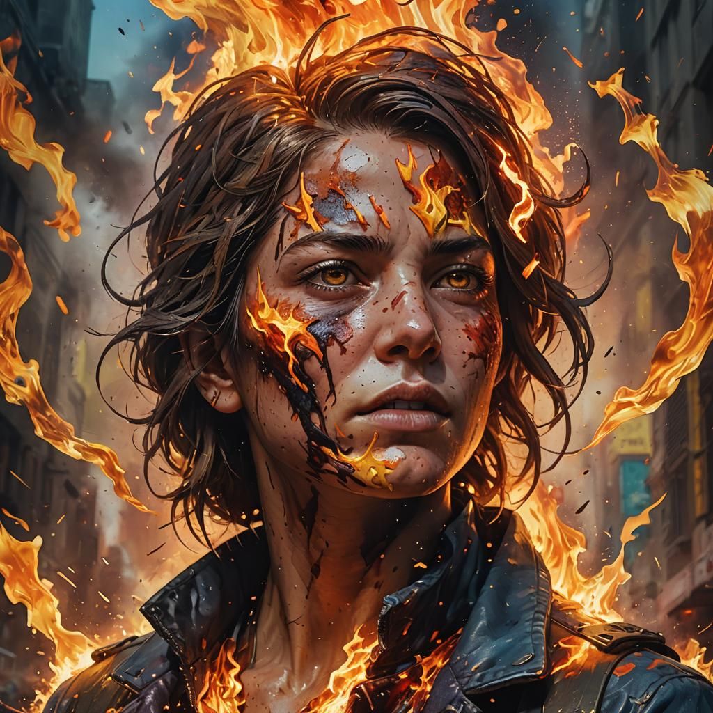 Hyperrealistic World on Fire: Dramatic Concept Art