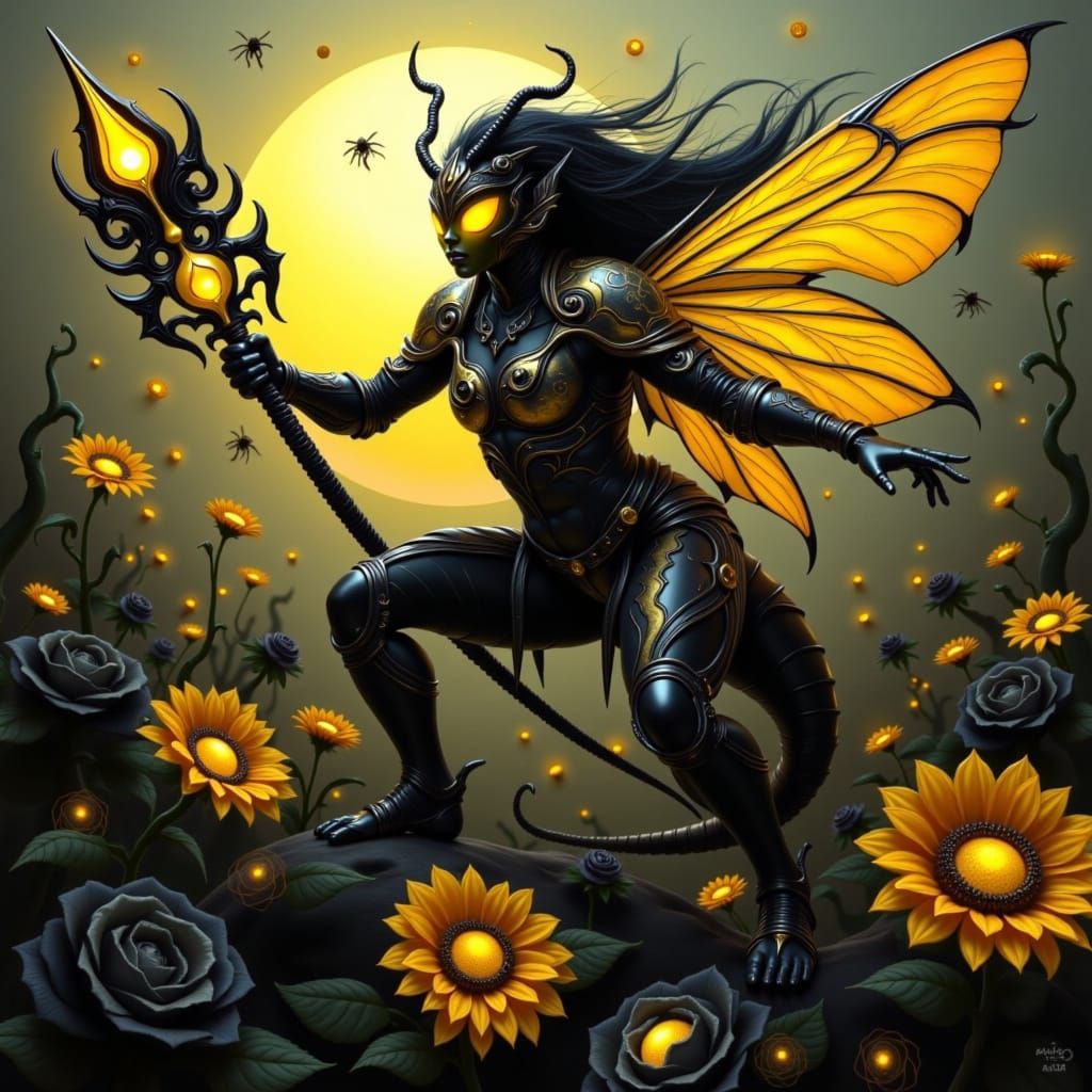 Bumblebee Battle Queen with Gothic Weaponry