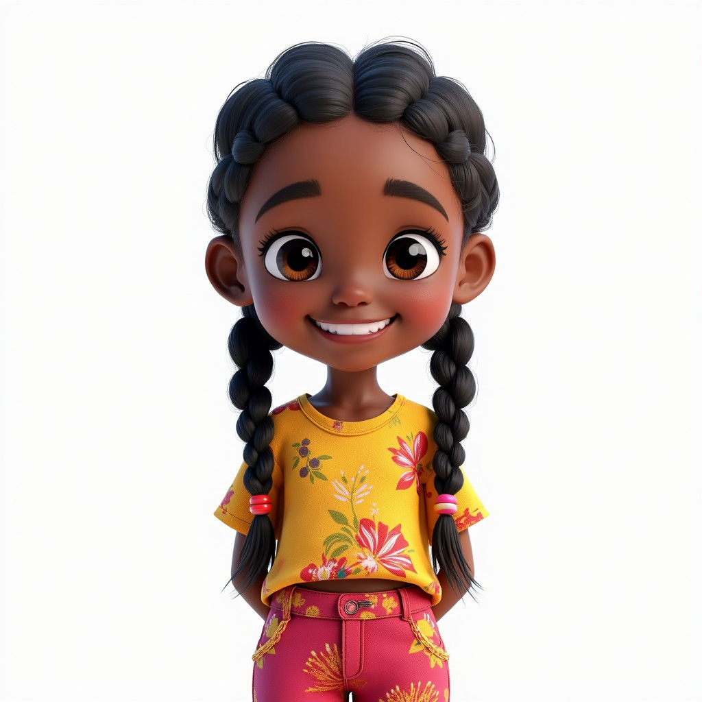 Joyful Girl Portrait in 3D Anime Style