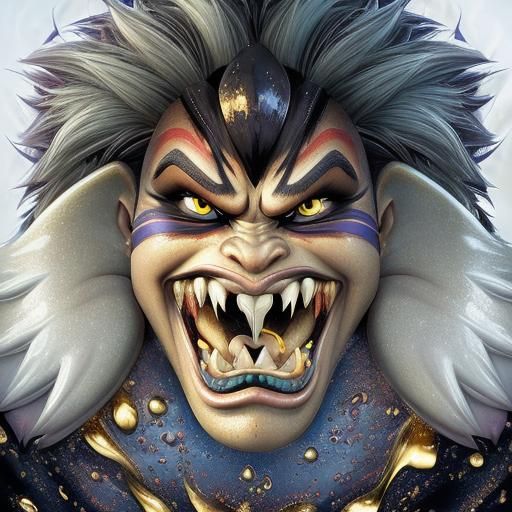 Angry Golden Character in DreamWorks Animation Style