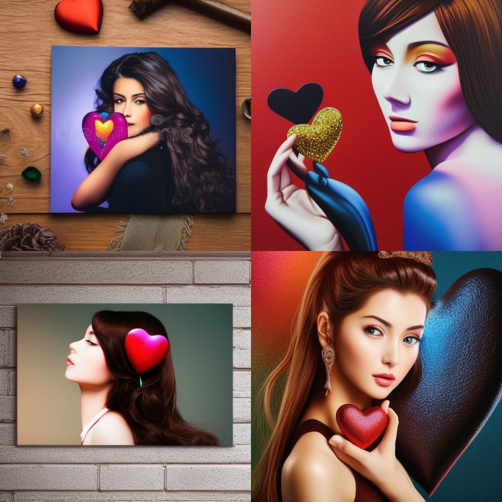 Brunette with Chocolate Heart in Studio Ghibli Style