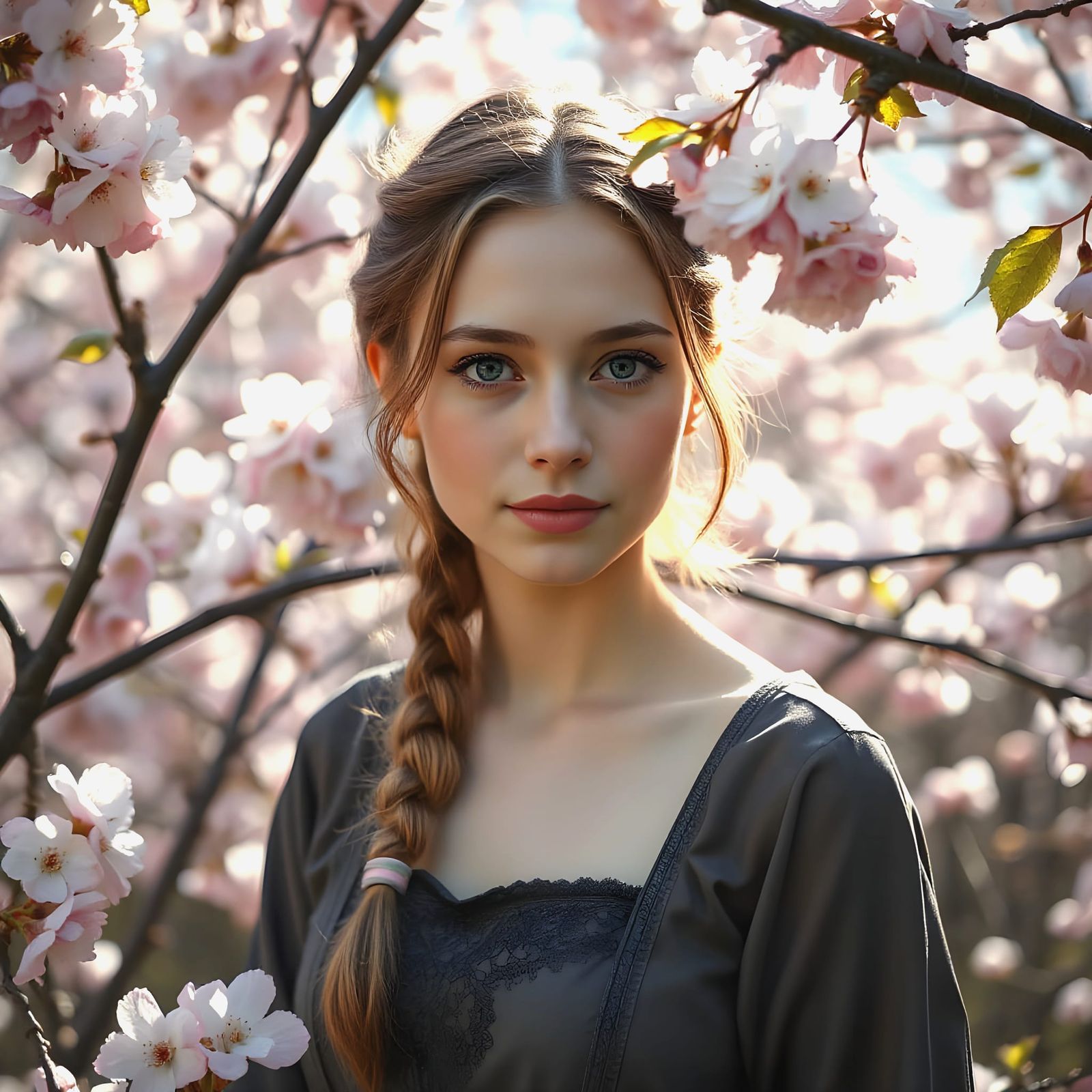 Contemporary Cherry Blossom Princess in Vibrant Bloom