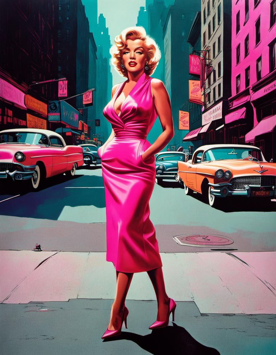 Marilyn Monroe on New York Street: Lithograph Print