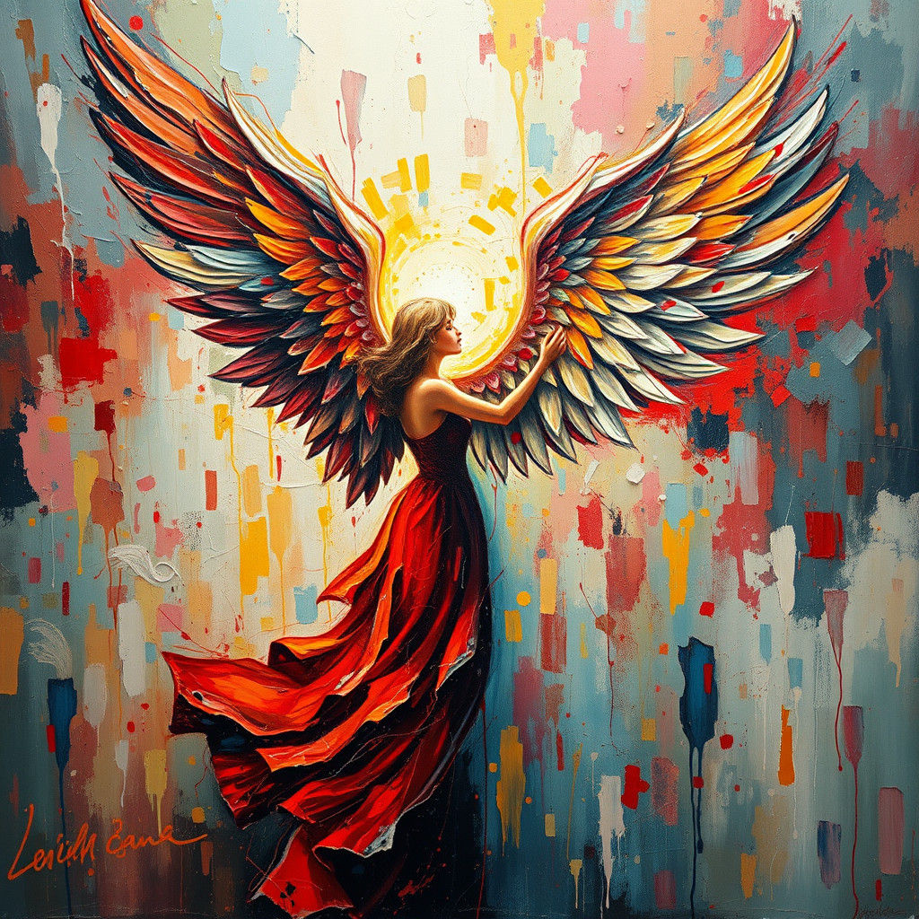 Fallen Angel: Expressionist Oil Painting