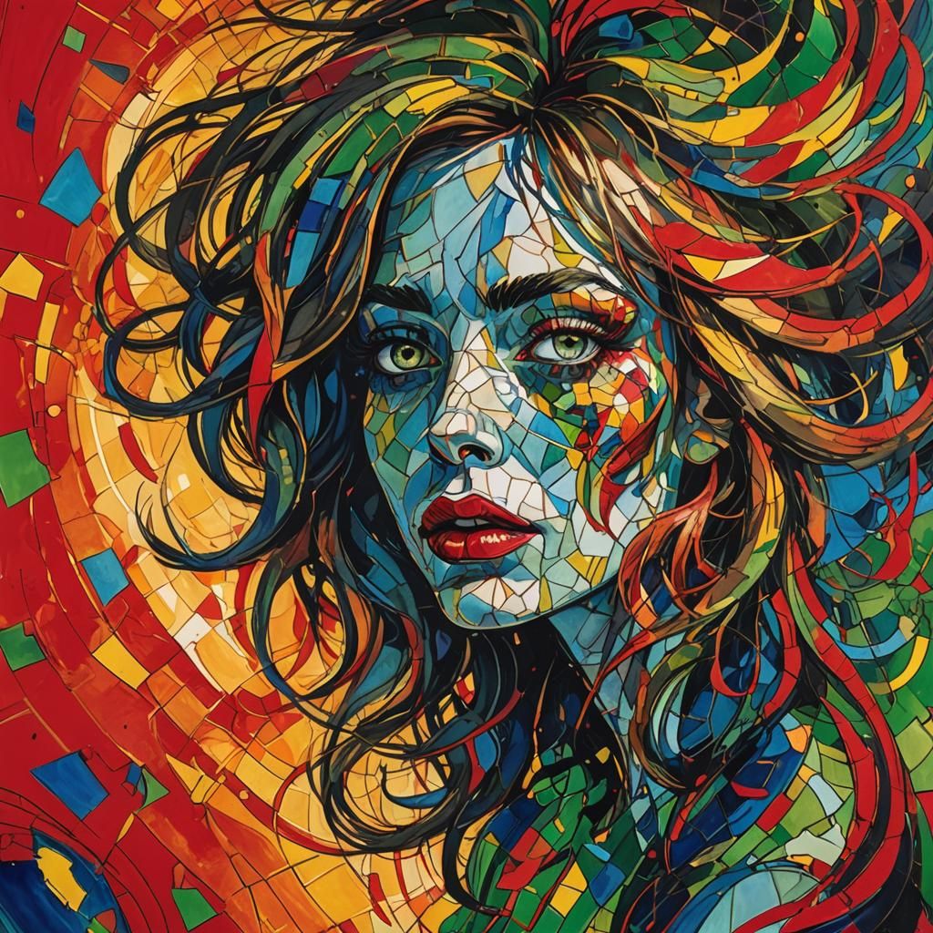 Surreal Fauvist Portrait of a Woman