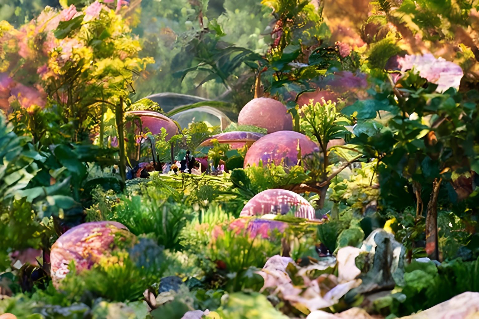 Futuristic Glass Artist Center in Botanical Garden