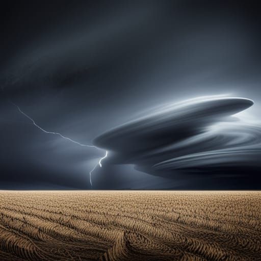 Barren Field with Electrical Storms and Atomic Explosions