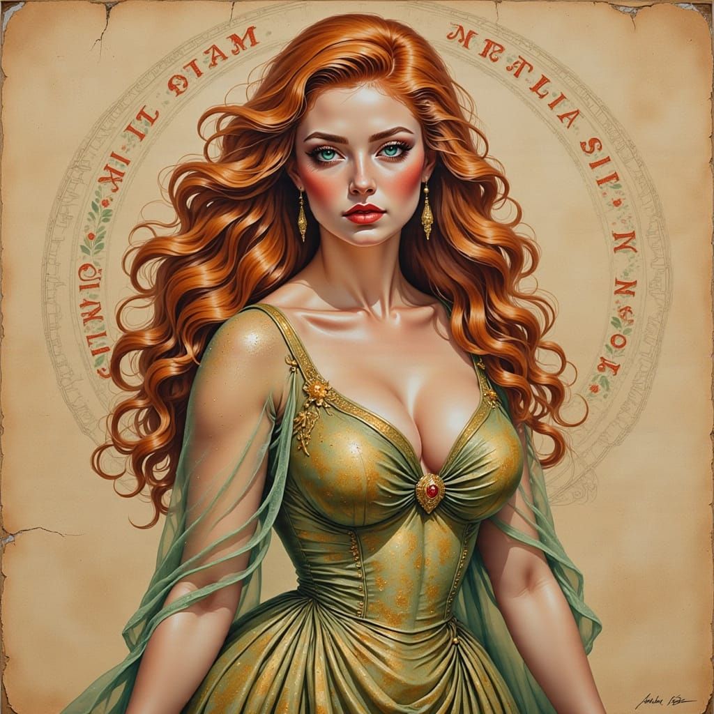 Stunning Curvy Fantasy Goddess in Warm Golden Light