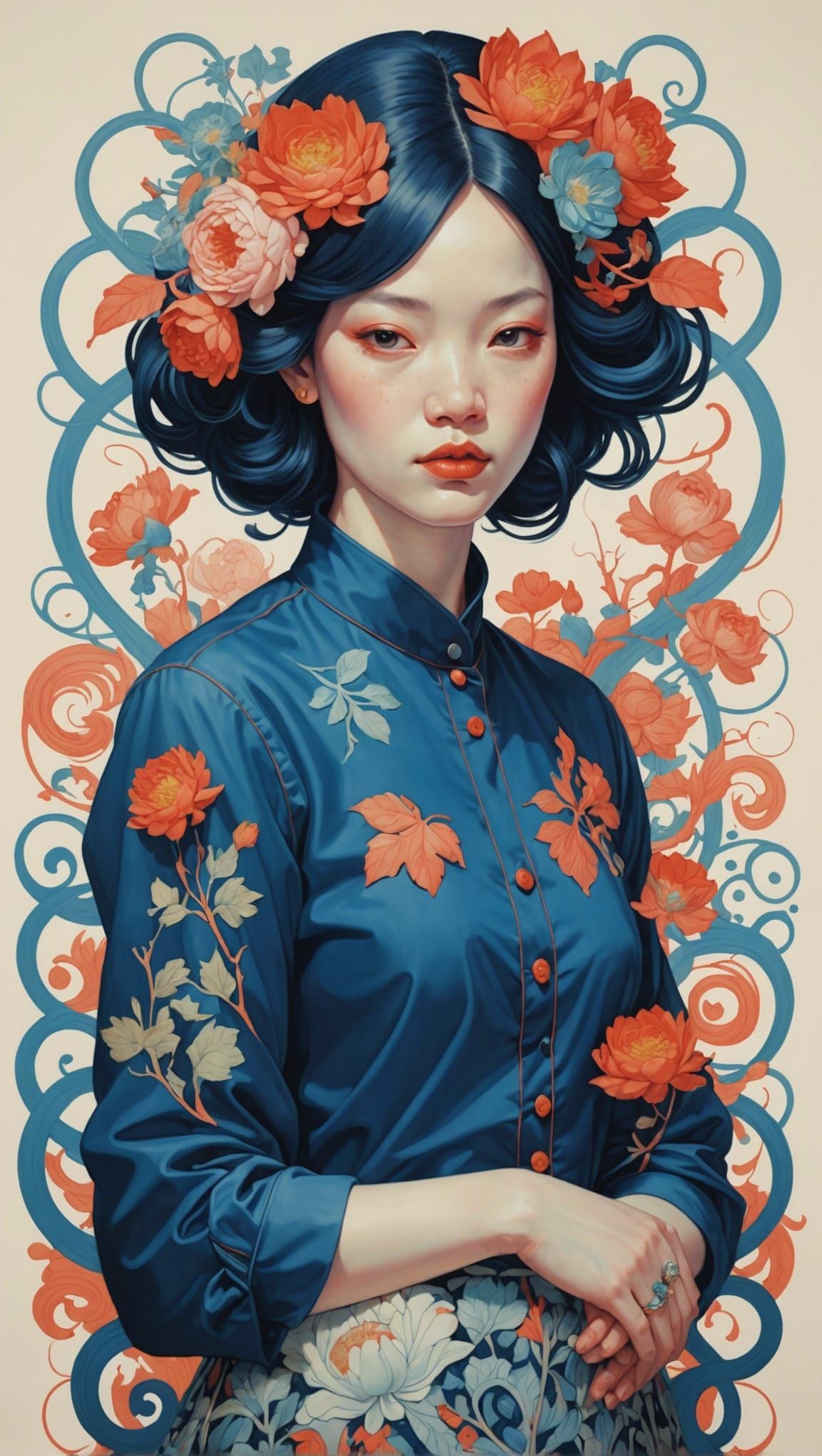 Elegant Portrait in Illustrative Fine Art Style