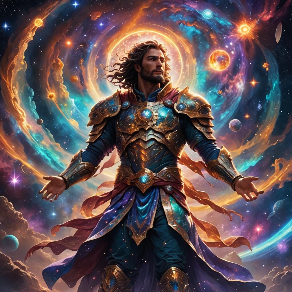 Demigod in Celestial Arena: Cosmic Fantasy Art