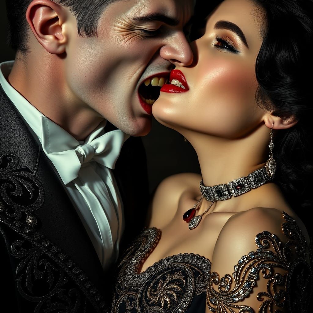 Vampire Couple in Art Deco Style