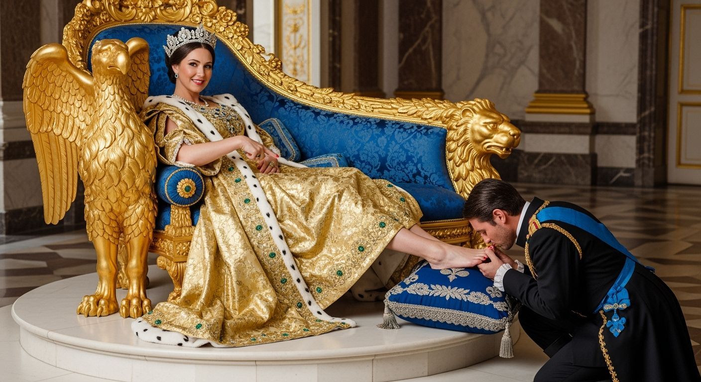 French Empress Lounging Regally in Palace