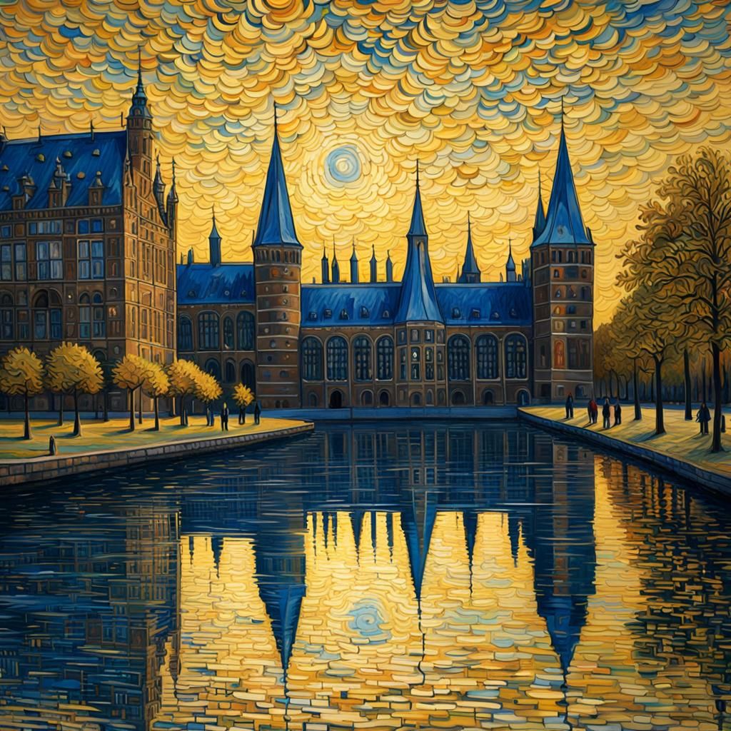 Binnenhof: Van Gogh-Style Volumetric Lighting
