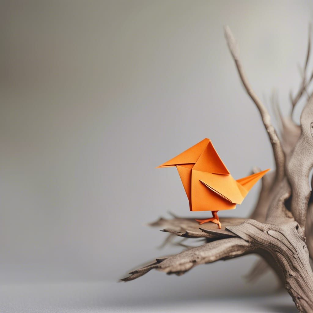 Origami Bird Papercraft in 8K Resolution