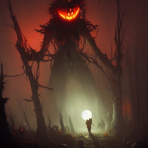 Halloween Trick or Treat in Dark Fantasy Style