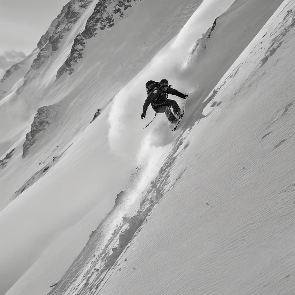 Snowboarder Carves Down Mountain Through Perfect Powder Snow