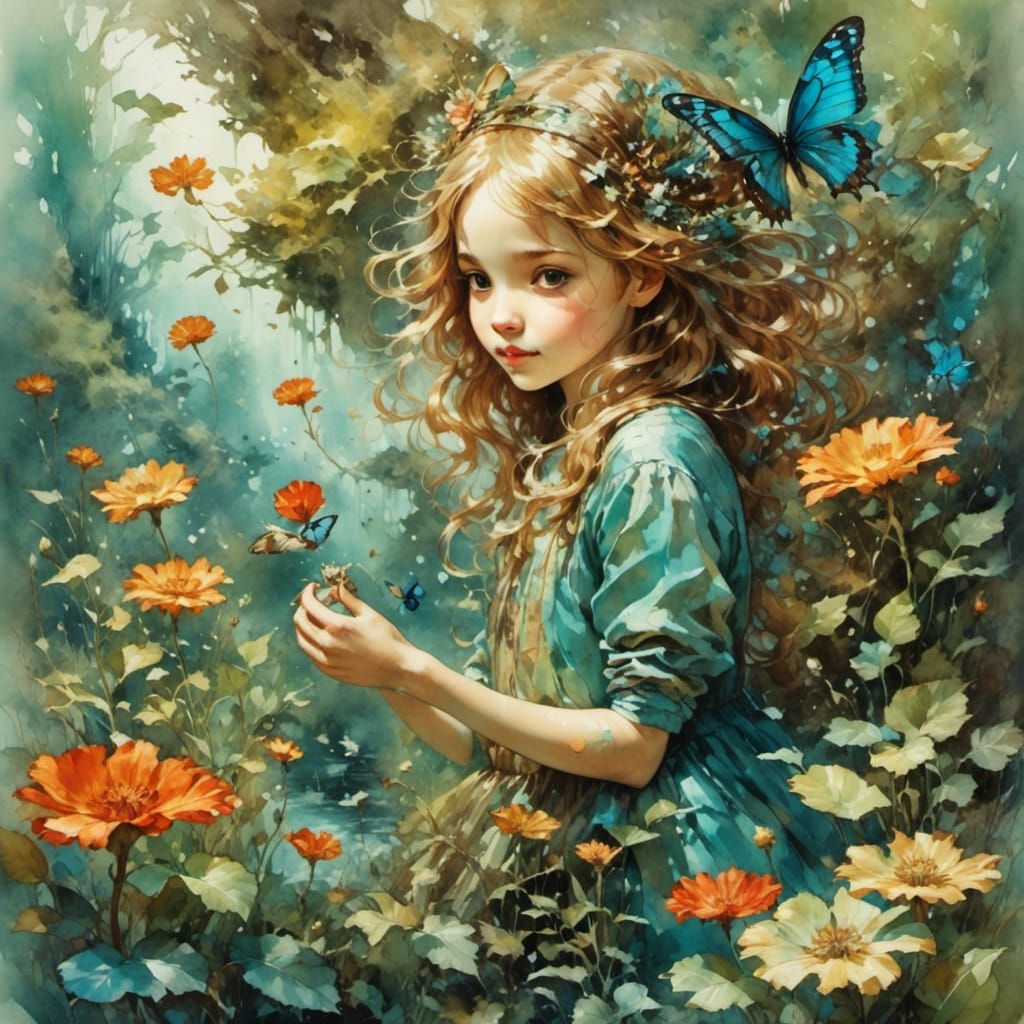 Metaphorical Kitten Dreamscape in Ink Sketch Style