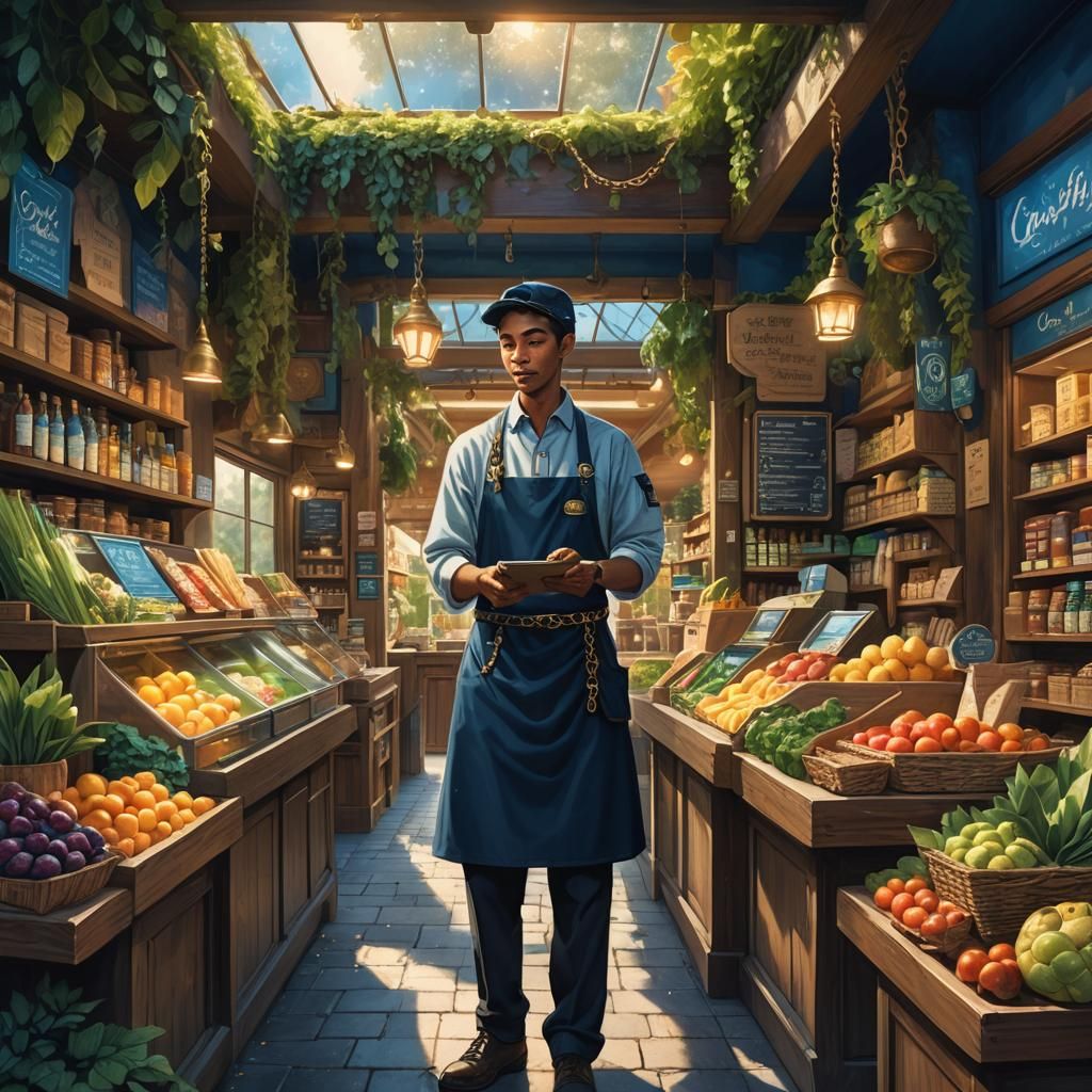 Mystical Chain Cashier in Ethereal Organic Store