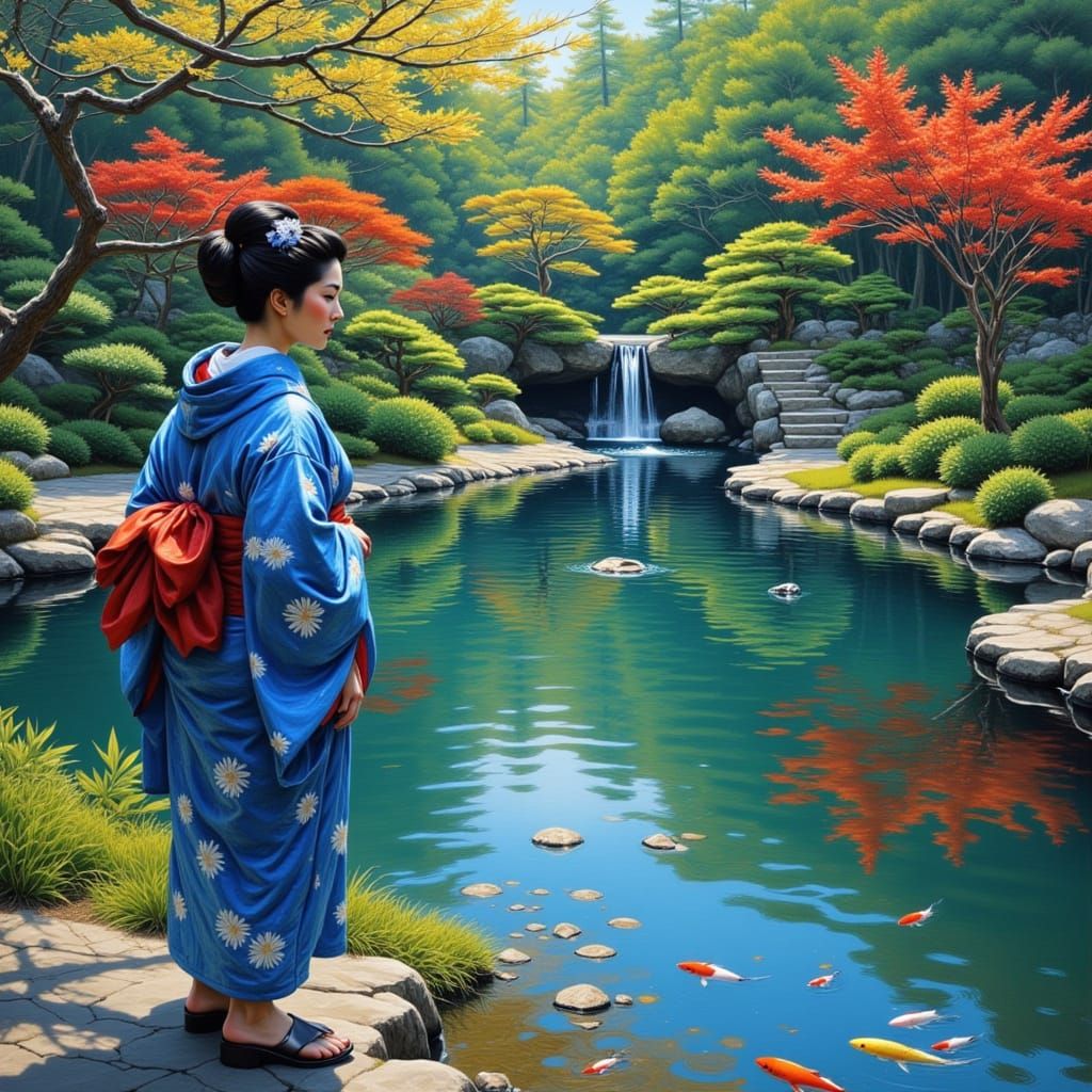Japanese woman wearing Yukata<lora:Asian Aesthetic:1.0>