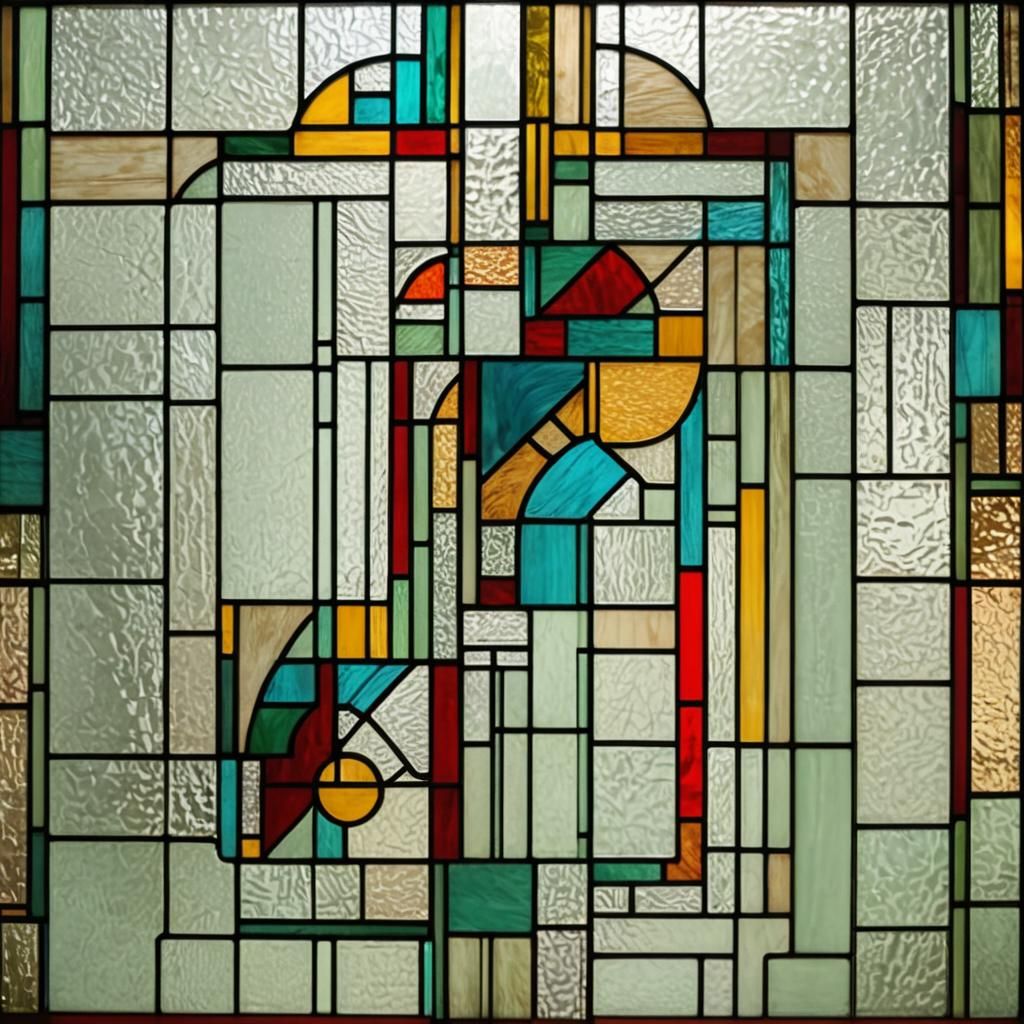 Stained Glass Window in Geometric Style